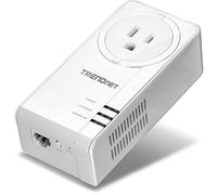 TRENDnet Powerline 1300 AV2 Adapter with Built-in Outlet, Gigabit Port, IEEE 1905.1 & IEEE 1901, Range Up to 300m (984 ft.), TPL-423E, White