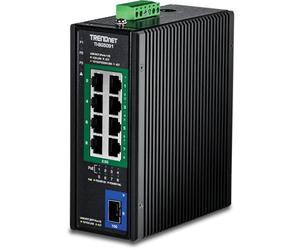 TRENDnet, TI-BG5091, Industrial 9-Port 2.5G PoE++ DIN-Rail Switch with 10G SFP+ Port, Multigigabit, 8 2.5G PoE++ Ports, 1 10G SFP+ Port, 480W PoE Power Budget, 60Gbps