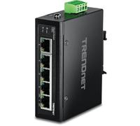 TRENDnet TI-G50 5-Port Hardened Industrial Gigabit DIN-Rail Switch, 10 Gbps Switching Capacity, IP30 Rated Gigabit Network Switch (-40 to 167 ºF), DIN-Rail & Wall Mounts Included