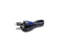 TRENDnet TK-CU15 Video Cable, Keyboard and Rat TK-CU15, 4.5 M, Black, VGA/SVGA HDB 15, USB 1.1, VGA/SVGA HDB 15, Male Connector/Male Connector, 420 G