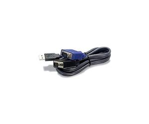 TRENDnet TK-CU15 Video Cable, Keyboard and Rat TK-CU15, 4.5 M, Black, VGA/SVGA HDB 15, USB 1.1, VGA/SVGA HDB 15, Male Connector/Male Connector, 420 G