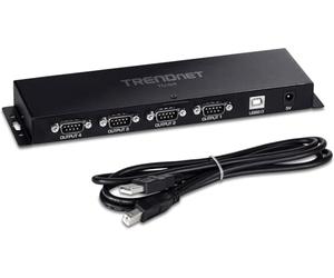 TRENDnet TU-S4, 4-Port USB to Serial RS232 Hub, Black