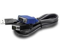 TRENDnet USB VGA Combo KVM Male to Male Cable, VGA/SVGA HDB 15-Pin Male to Male, USB 1.1 Type A, 10 Feet, TK-CU10