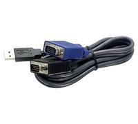 TRENDnet USB VGA KVM Cable,15 Feet, Connect with TRENDnet KVM Switches, USB Keyboard/Mouse Cable and Monitor Cable, TK-CU15