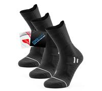 TRENDOUX Mens Socks,Unisex Cushioned Running Socks Men Women,3 Pairs Moisture-Wicking Hiking Socks With Arch Support Multipack Comfort Fit Crew Socks Black M 3-5 4-7