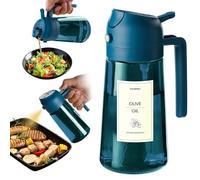 TrendPlain 16oz/470ml Blue Glass Olive Oil Sprayer for Cooking - 2 in 1 Olive Oil Dispenser for Kitchen Gadgets, Air Fryer, Salad, and BBQ - Navy