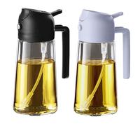 TrendPlain 16oz Olive Oil Spray Bottle - 2 in 1 Olive Oil Dispenser Bottle for Kitchen Accessories - Kitchen Gadgets, For Air Fryer (Black&Periwinkle)