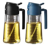 TrendPlain 16oz Olive Oil Spray Bottle - 2 in 1 Olive Oil Dispenser Bottle for Kitchen Accessories - Kitchen Gadgets, For Air Fryer (Black&Navy)