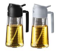TrendPlain 16oz Olive Oil Spray Bottle - 2 in 1 Olive Oil Dispenser Bottle for Kitchen Accessories - Kitchen Gadgets, For Air Fryer (Black&Ash)