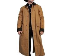 TRENDS GENESIS Men's Old Cowboy Long Duster Coat Western Full Length Canvas Jackets