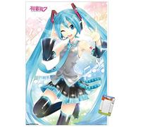Trends International Hatsune Miku - Waving Wall Poster, 22.375" x 34", Poster & Mount Bundle