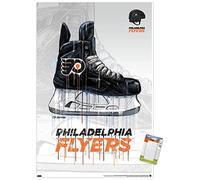 Trends International NHL Philadelphia Flyers - Drip Skate 21 Wall Poster, 14.725" x 22.375", Premium Poster & Mount Bundle