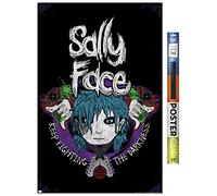 Trends International Sally Face - Crossed Guitars Wall Poster, 34L x 22.4W, Poster & Clip Bundle