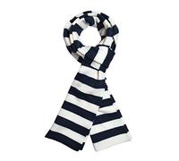 TrendsBlue Premium Soft Knit Striped Scarf, Navy, One Size