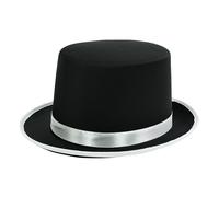 Trendsetting Flat Brimmed Hat With Ribbon For The Modern Wear Elegant Ribbon Hat For Stage Shows Magician Costume Top