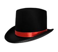 Trendsetting Flat Brimmed Hat With Ribbon For The Modern Wear Elegant Ribbon Hat For Stage Shows Magician Costume Top Costume