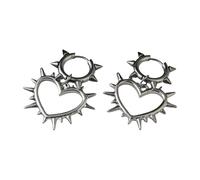 Trendsetting Love Heart Shaped Earrings Fashion Jewelry Accessory With Thorns Detail For Fashionable Enthusiasts Alloy Eardrops