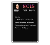 TRENDSTHAN Vintage Metal Signs Ncis Gibbs Rules 69 Rules Posters Retro Tin Sign-Best Way To Keep A Secret Sign Wall Decor Funny Bathroom Quote For Home Kitchen Garage Man Cave Plaque Gifts 12x8 Inch