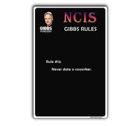 TRENDSTHAN Vintage Metal Signs Ncis Gibbs Rules 69 Rules Posters Retro Tin Sign-Never Date A Coworker Sign Wall Decor Funny Bathroom Quote For Home Kitchen Garage Man Cave Plaque Gifts 12x8 Inch