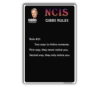 TRENDSTHAN Vintage Metal Signs Ncis Gibbs Rules 69 Rules Posters Retro Tin Sign-Two Ways To Follow Someone Sign Wall Decor Funny Bathroom Quote For Home Kitchen Garage Man Cave Plaque Gifts 12x8 Inch
