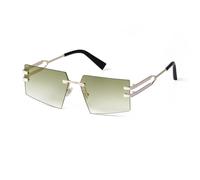 Trendy 2024 Einzigartige gro?e quadratische randlose Sonnenbrille Frauen Retro Metall rahmenlose Schattierungen Brillen trendige M?nner Sonnenbrille UV400