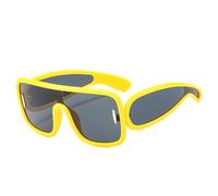 Trendy 2024 Neue übergro?e quadratische Punk-Sport-Sonnenbrille für Frauen mit gro?em Rahmen, einteilige Brillen, Schild-Sonnenbrille