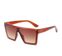 Trendy 2024 Vintage Sonnenbrille für M?nner mit flacher Oberseite, schwarze quadratische Sonnenbrillen mit UV400-Grad-Farbverlauf für Frauen, coole einteilige Sonnenbrille