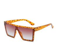 Trendy 2024 Vintage Sonnenbrille für M?nner mit flacher Oberseite, schwarze quadratische Sonnenbrillen mit UV400-Grad-Farbverlauf für Frauen, coole einteilige Sonnenbrille