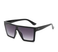 Trendy 2024 Vintage Sonnenbrille für M?nner mit flacher Oberseite, schwarze quadratische Sonnenbrillen mit UV400-Grad-Farbverlauf für Frauen, coole einteilige Sonnenbrille