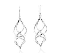 Trendy 3D Spiral .925 Sterling Silver Dangle Earrings | Sterling Silver Earrings | Dangle Earrings For Women