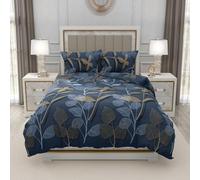 Trendy 4 Piece Complete Bedding Set - Soft Microfiber Super King Duvet Cover, Fitted Sheet & 2 Pillowcases | Floral Printed, Wrinkle-Free & Lightweight for All Seasons