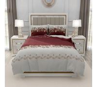 Trendy 4 Piece Complete Bedding Set - Soft Microfiber Super King Duvet Cover, Fitted Sheet & 2 Pillowcases | Floral Printed, Wrinkle-Free & Lightweight for All Seasons