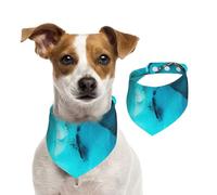 Trendy Abstract Teal Gold Swirls,Dog Bandanas Cotton Pet Scarf Adjustable Bibs for Pet,L