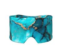 Trendy Abstract Teal Gold Swirls, Full Eye Covers Light Blocking Eye Mask Sleep Eye and Ear Muffs