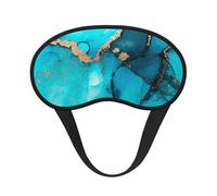 Trendy Abstract Teal Gold Swirls, Full Eye Covers Light Blocking Eye Masks Blackout Sleep Eye Muffs
