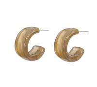 Trendy Acrylic C Shaped Half Hoop Earrings for Women Multicolor Resin Geometric Round Huggie Hoops Dangle Earring Fashion Aesthetic Holiday Costume Dancing Party Accessories Jewelry, S, Acrylic, No
