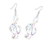 Trendy Acrylic Music Notes Studs Earrings Lightweight Fashion Ear Jewelries Accessories For Fashionable Enthusiasts Colorful Music Note Jewelry