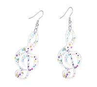 Trendy Acrylic Music Notes Studs Earrings Lightweight Fashion Ear Jewelries Accessories For Fashionable Enthusiasts