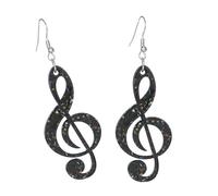 Trendy Acrylic Music Notes Studs Earrings Lightweight Fashion Ear Jewelries Accessories For Fashionable Enthusiasts Black Transparent Earrings