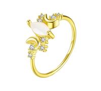 Trendy Alloy Moons Shape Unique Statement Rings for Modern Women Couples Gifts Vintage Moons Rings