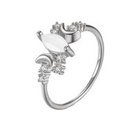 Trendy Alloy Moons Shape Unique Statement Rings for Modern Women Couples Gifts Vintage Moons Rings