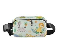Trendy Animals Green Fanny Packs Women Hip Pack Belt Bag Waterproof Funny Crossbody Waist Pack, Trendy Animals Green 2, 8 x 5.3 x 2.3 inch, Funny Cute, Trendy Animals Green 2, 8 x 5.3 x 2.3 inch