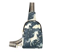 trendy Anime Unicorns Midnight Blue fanny pack purse anti-theft for women leather crossbody for travel