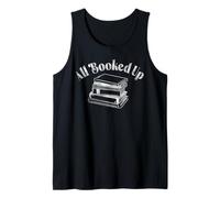 Trendy Apparel All Booked Up Stack of Books Bold Outline Tank Top