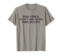 Trendy Apparel Bad Vides Don't Go with This Outfit Bold Text T-Shirt