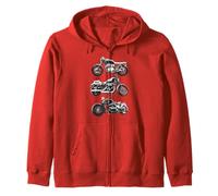 Trendy Apparel Cafe Racer Cruiser And Chopper Motorcycle Zip Hoodie