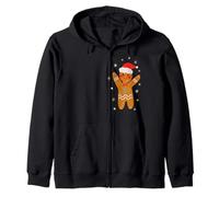 Trendy Apparel Christmas Happy Little Gingerbread Man Cookie Zip Hoodie