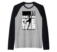 Trendy Apparel England One Team Player 10 Silhouette Raglan Baseball Tee