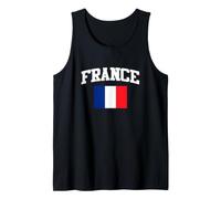 Trendy Apparel France Large Arched Bold Text and Flag Tank Top