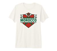 Trendy Apparel Morocco National Colors Flag Embeded Sheild Premium T-Shirt